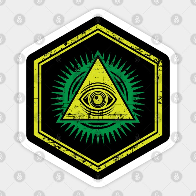 Green Illuminati Sticker by CTShirts